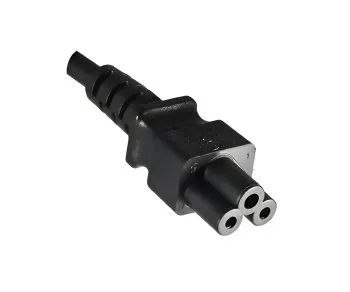 Netzkabel Europa CEE 7/7 auf C5, 0,75mm², VDE, schwarz, Länge 1,00m